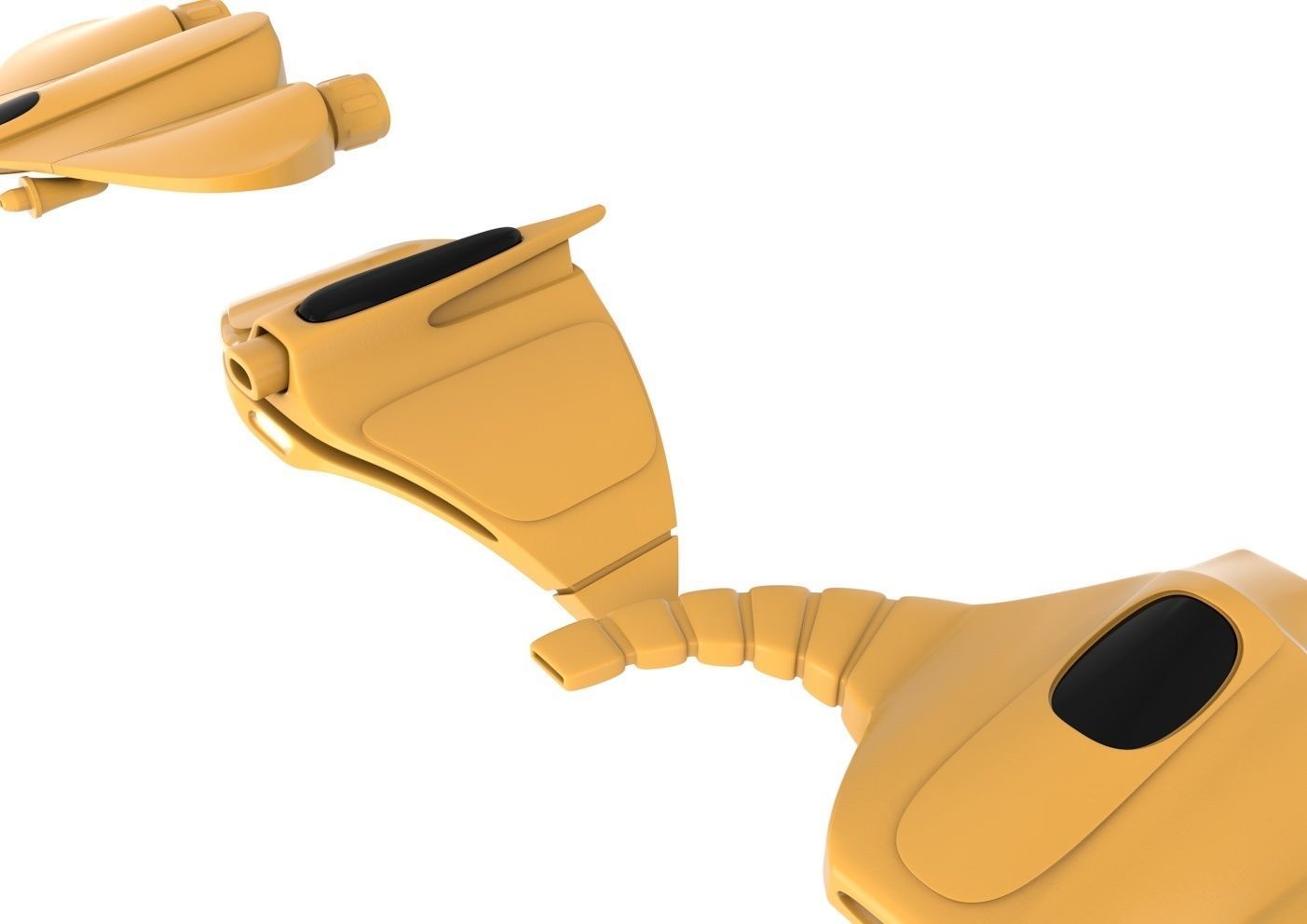 Spacesphips tan plastic parts for star wars x-wing Low-poly 3D model_3