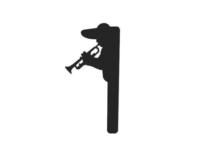 Bookmark silhouette of man playing trumpet 3D print model