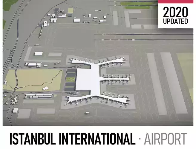 Istanbul Airport Low-poly 3D model