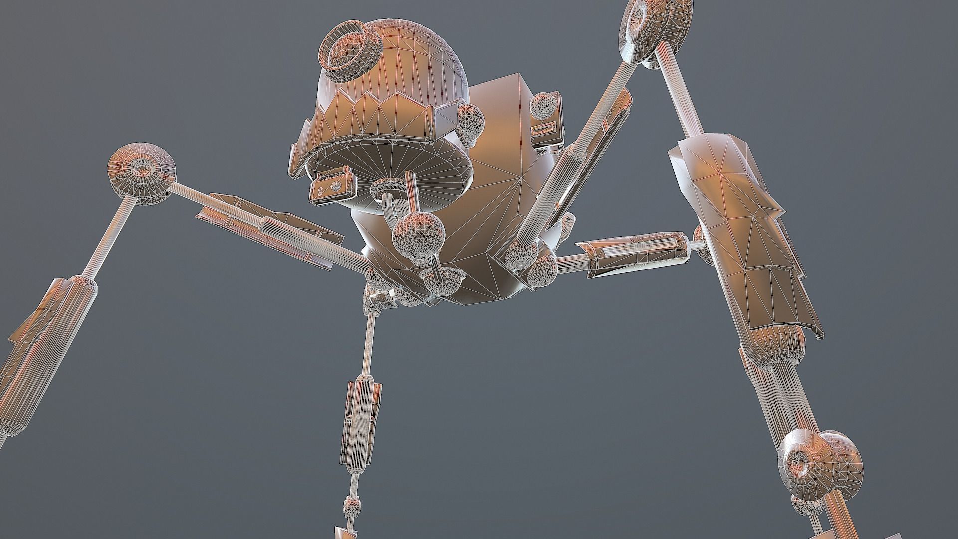 Spider Robot Low - Poly  Free low-poly 3D model_8
