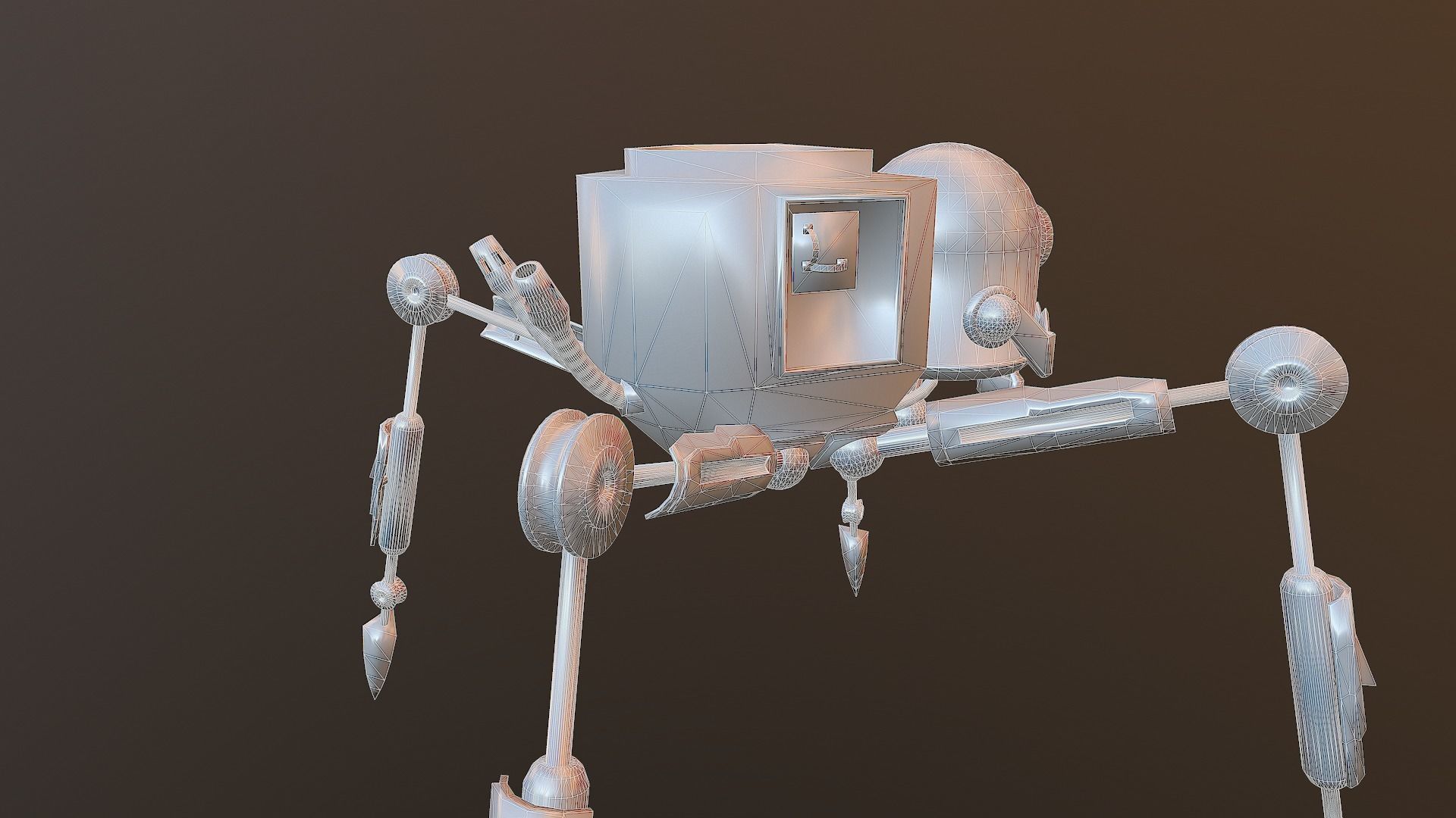 Spider Robot Low - Poly  Free low-poly 3D model_10