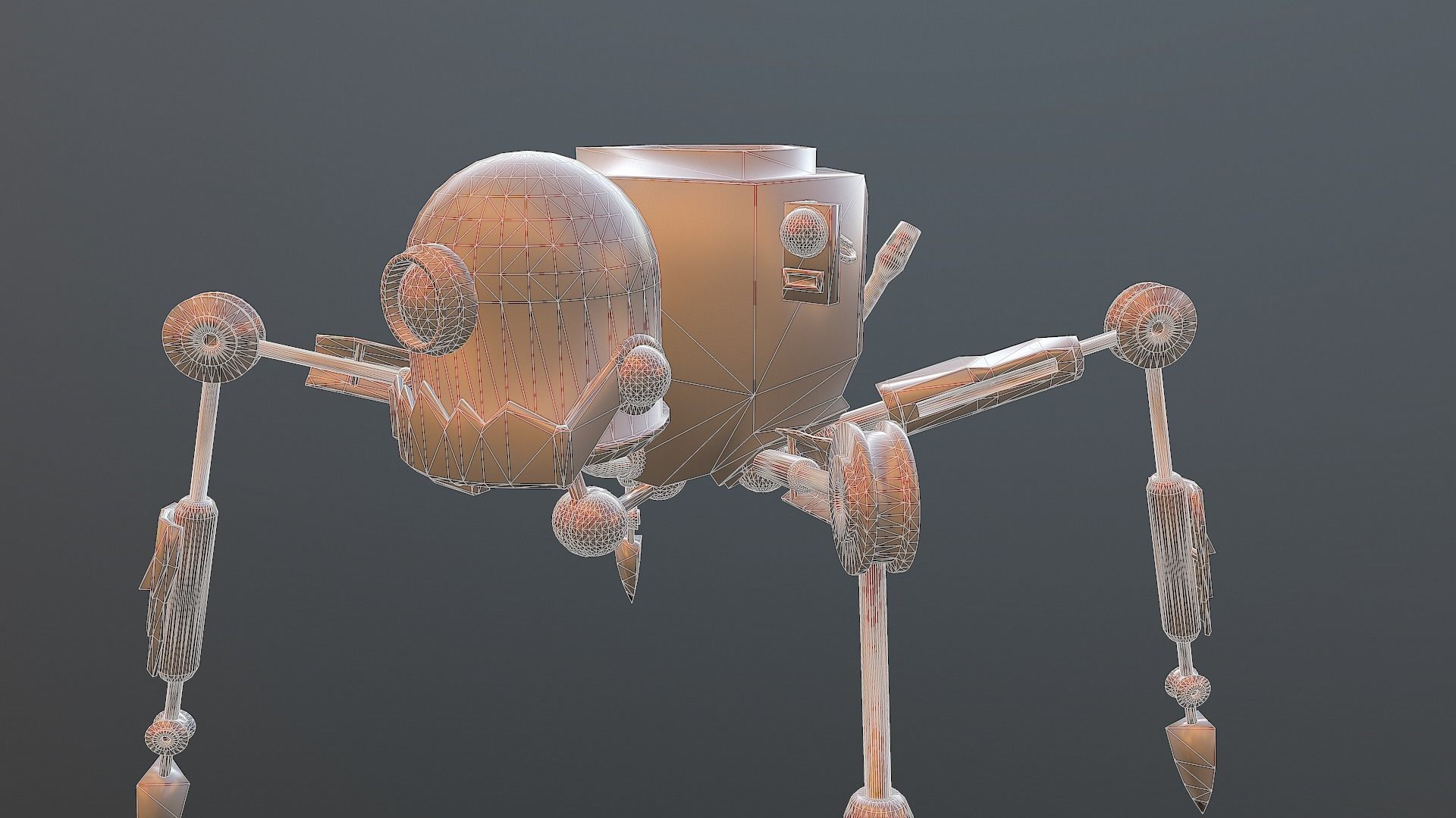 Spider Robot Low - Poly  Free low-poly 3D model_7