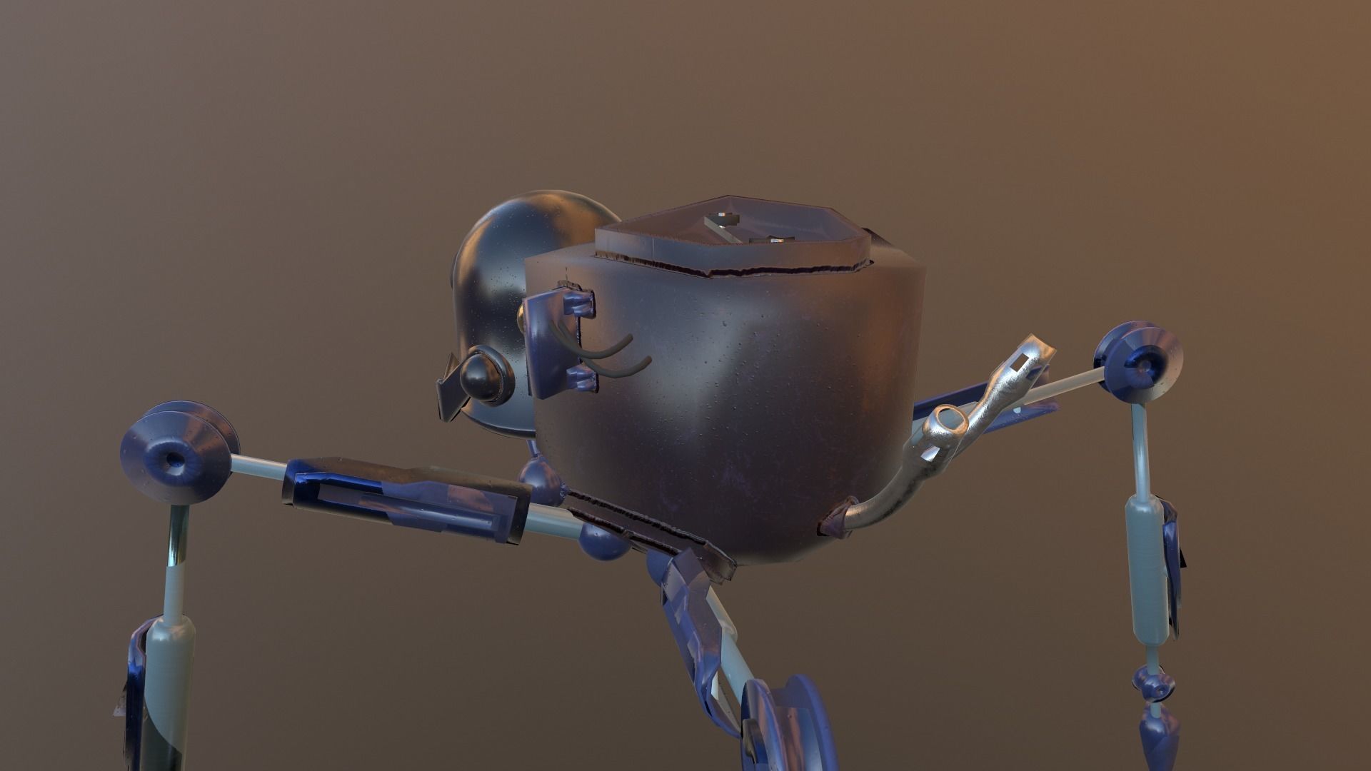 Spider Robot Low - Poly  Free low-poly 3D model_5