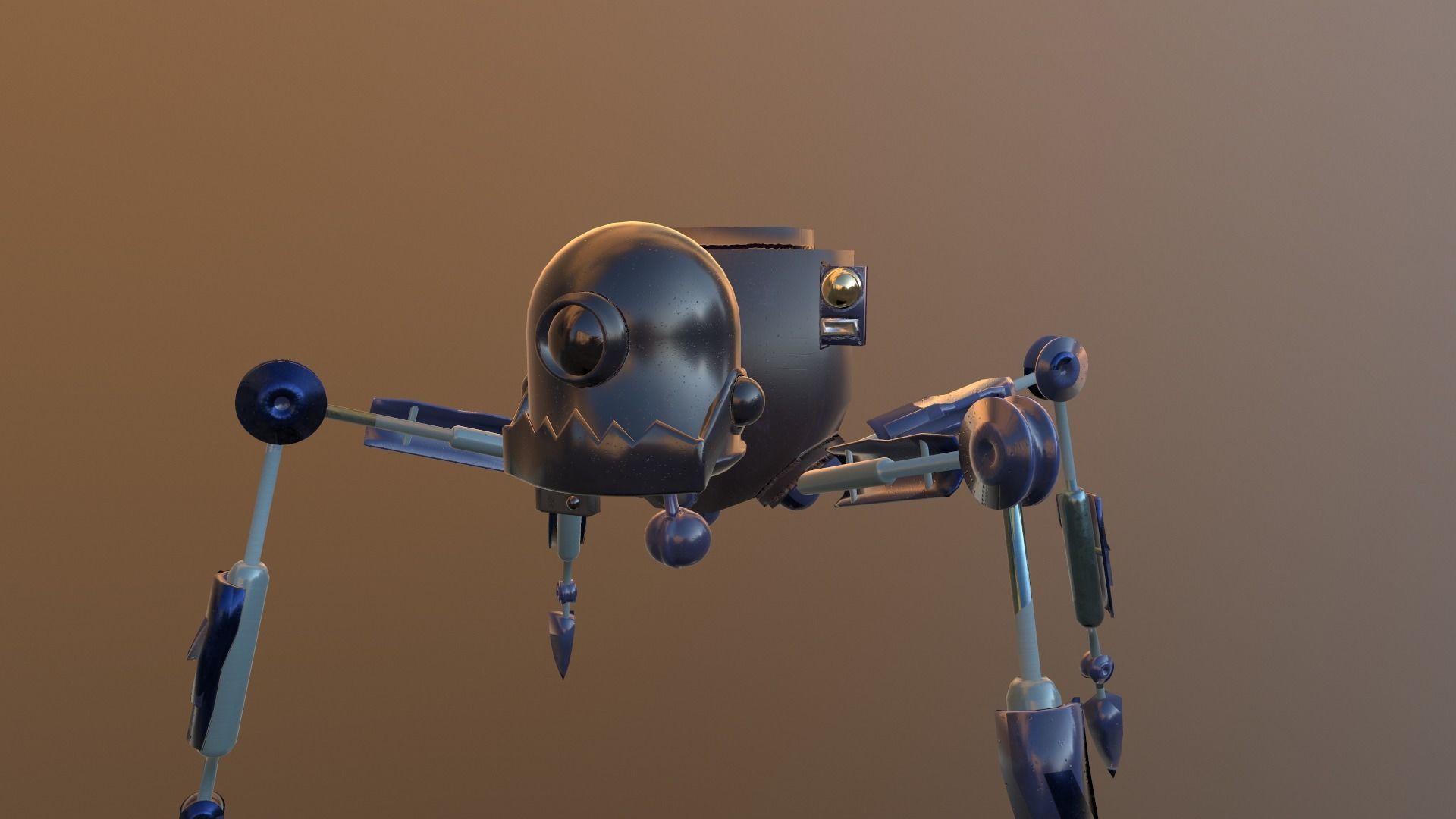 Spider Robot Low - Poly  Free low-poly 3D model_3