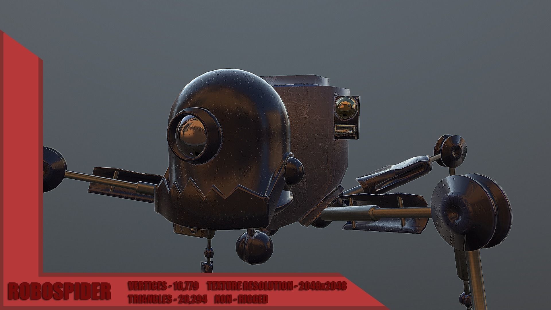 Spider Robot Low - Poly  Free low-poly 3D model_0