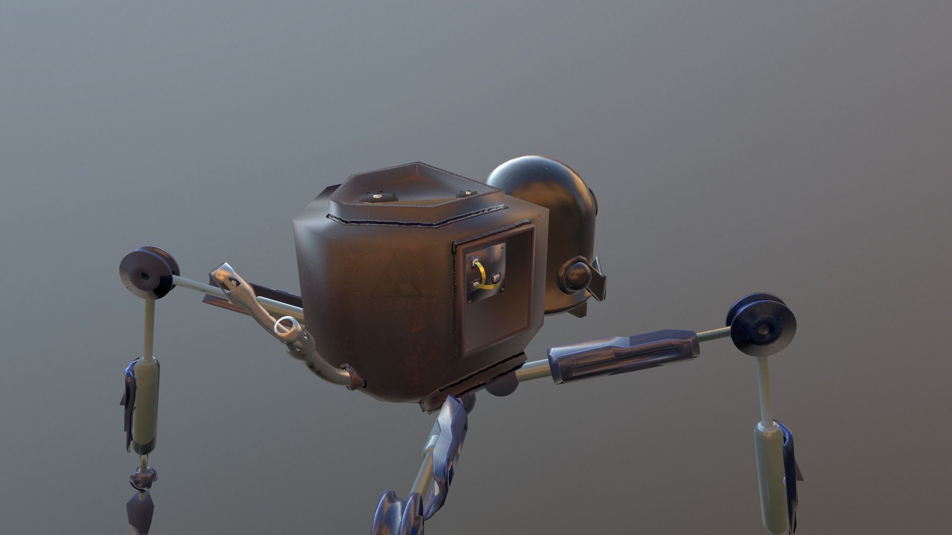 Spider Robot Low - Poly  Free low-poly 3D model_6