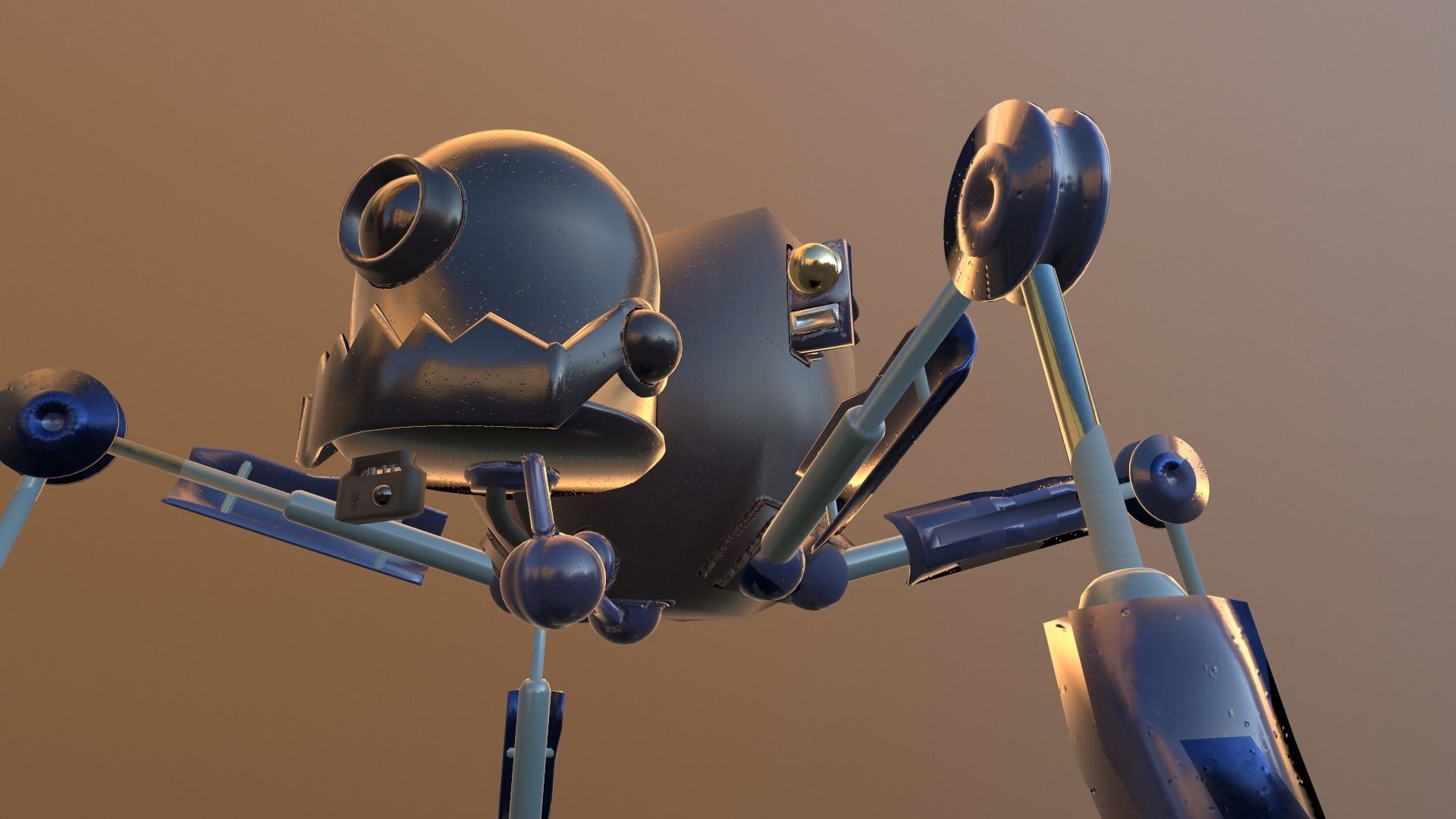 Spider Robot Low - Poly  Free low-poly 3D model_4