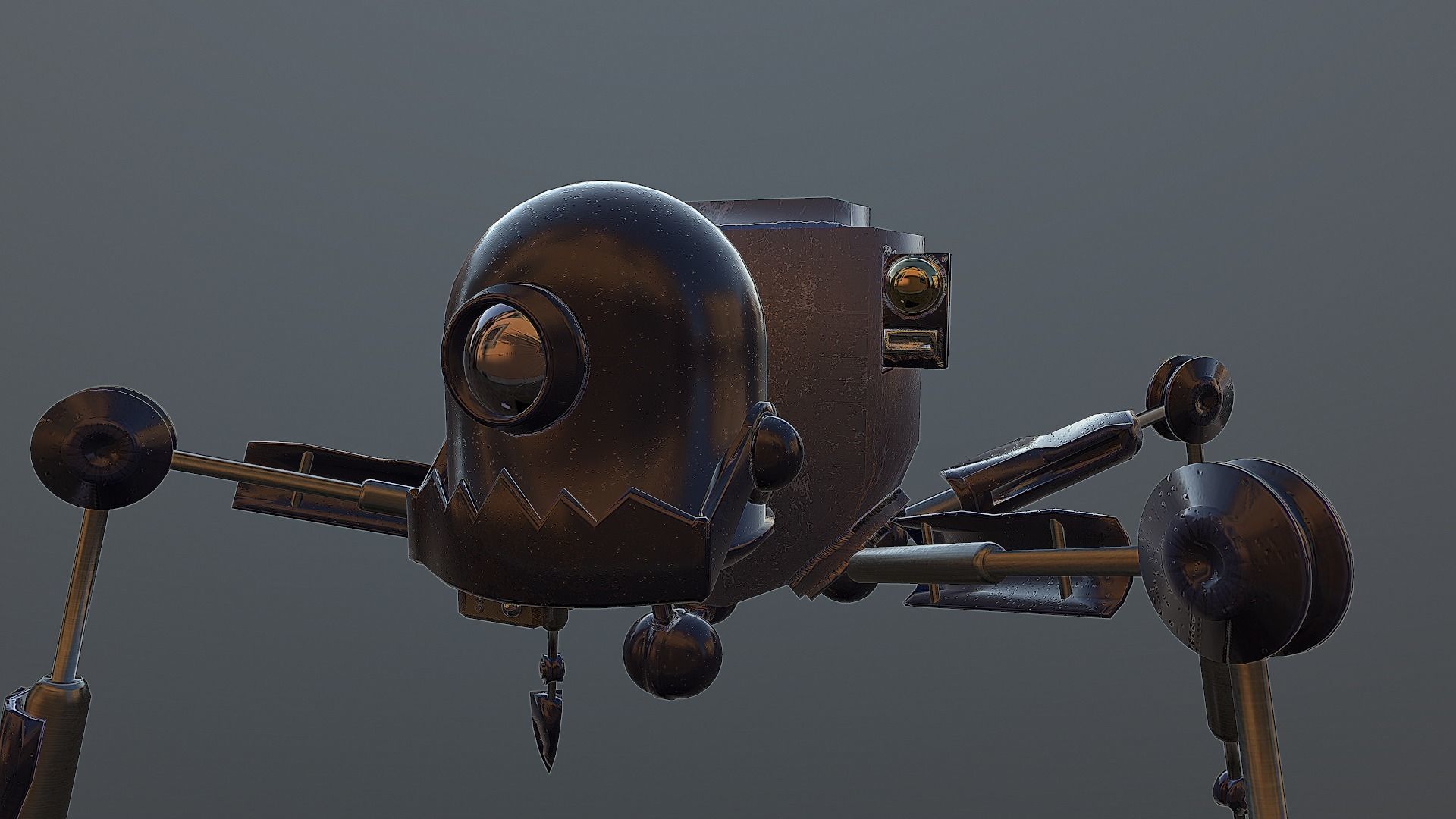 Spider Robot Low - Poly  Free low-poly 3D model_2