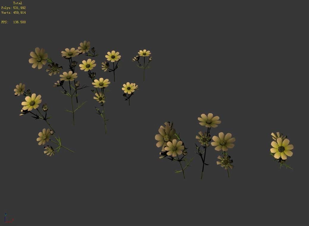 Yellow Flowers 03 3D model_4