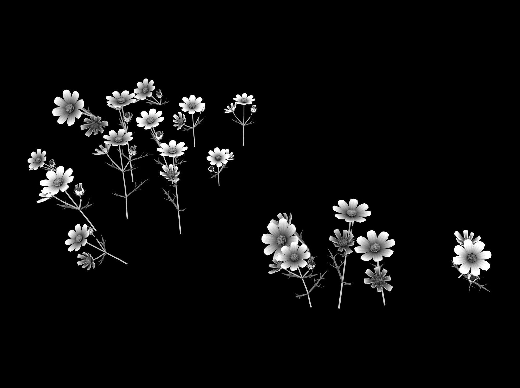 Yellow Flowers 03 3D model_2