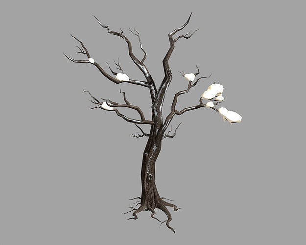 Snow Covered - Dry Tree 03 3D model