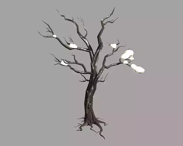 Snow Covered - Dry Tree 03 3D model