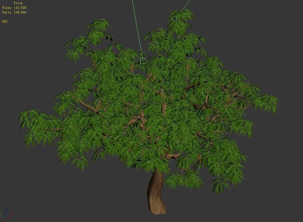 Sharp leaves - Tree 33 3D model_4