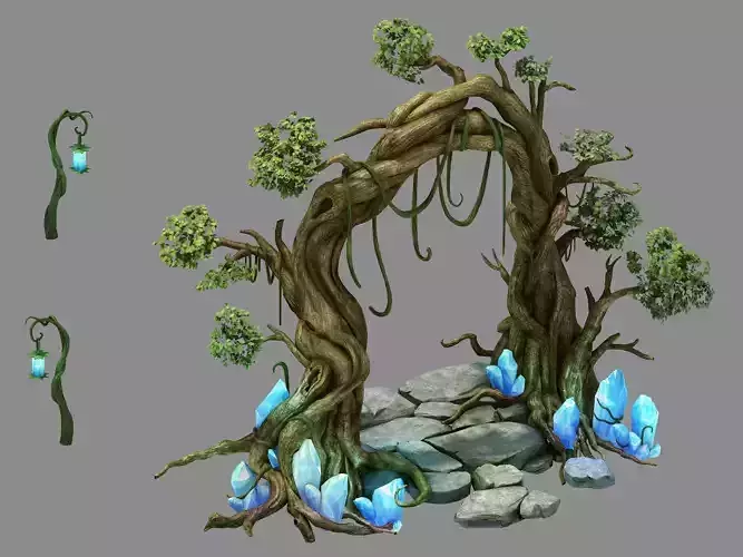 Elf Area - Entrance Rattan 01 3D model