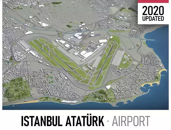 Istanbul Ataturk Airport Low-poly 3D model