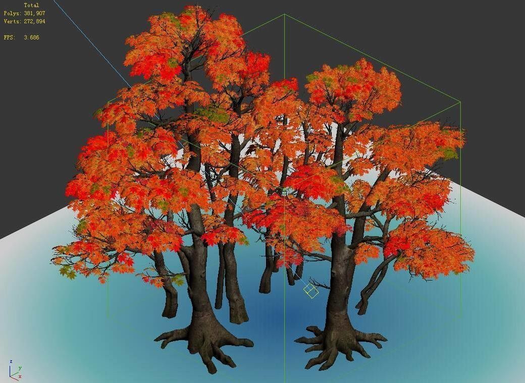 Forest - Red Tree 03 3D model_4