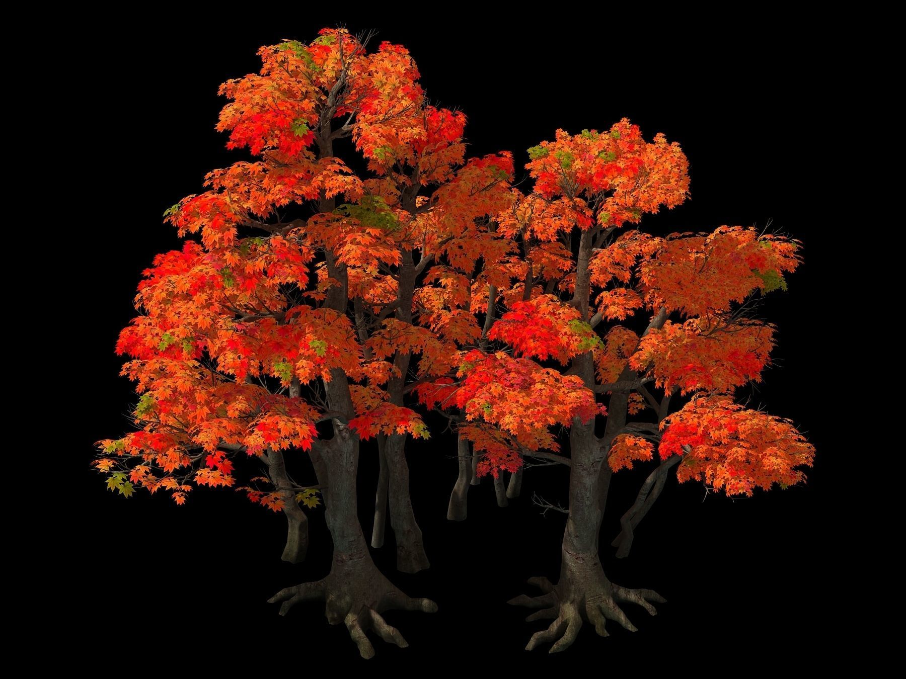 Forest - Red Tree 03 3D model_1