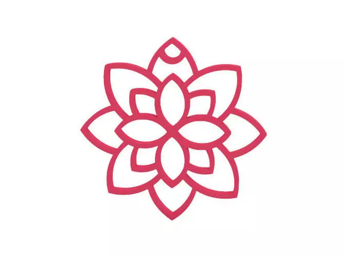 Earring lotus flower charm 3D print model_0