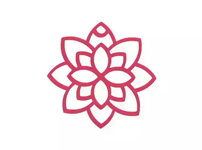 Earring lotus flower charm