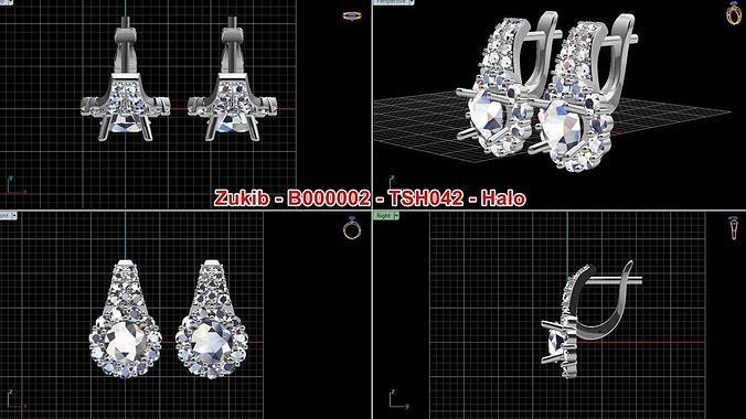 Zukib - B000002 - TSH042 - Halo earing 3D print model