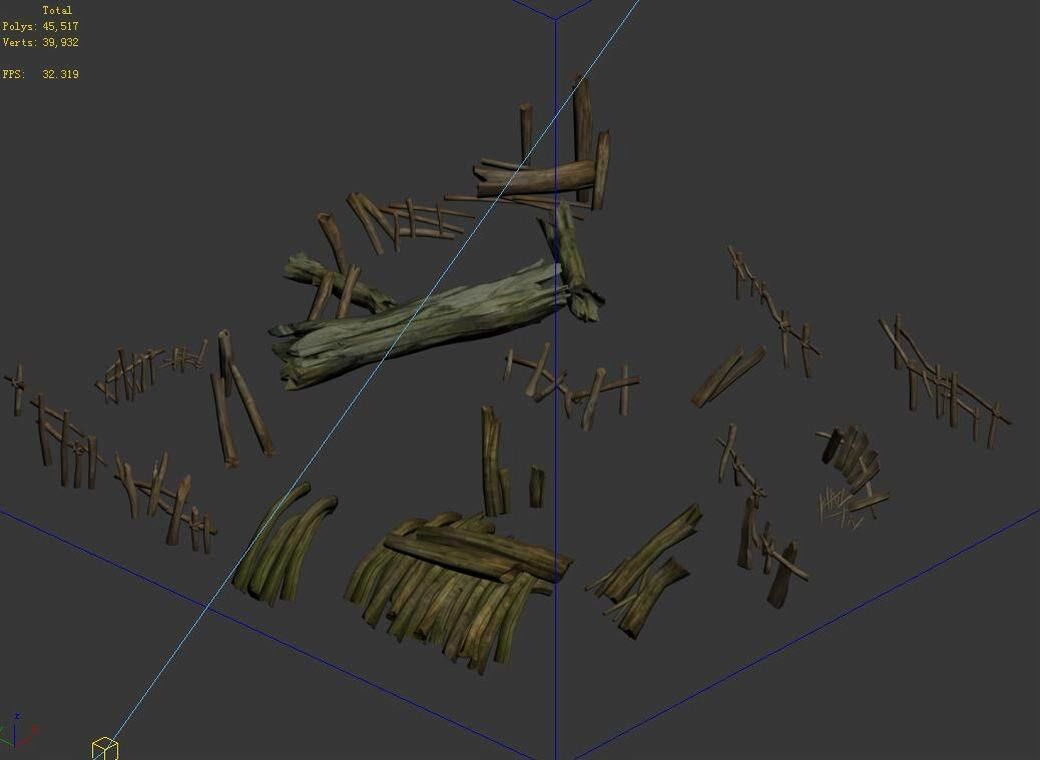 Yamano - Random Wood Stack 02 3D model_5