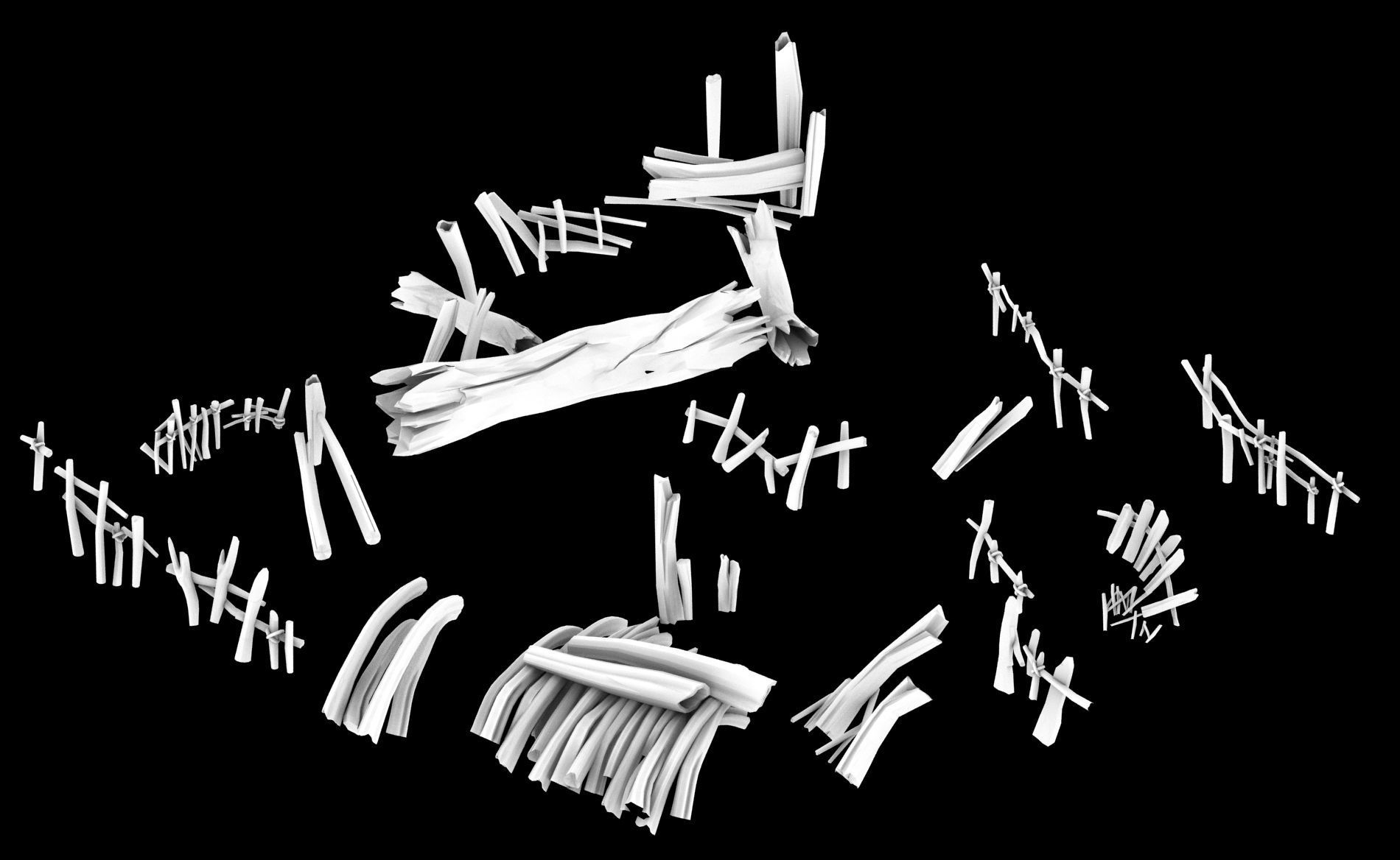 Yamano - Random Wood Stack 02 3D model_2