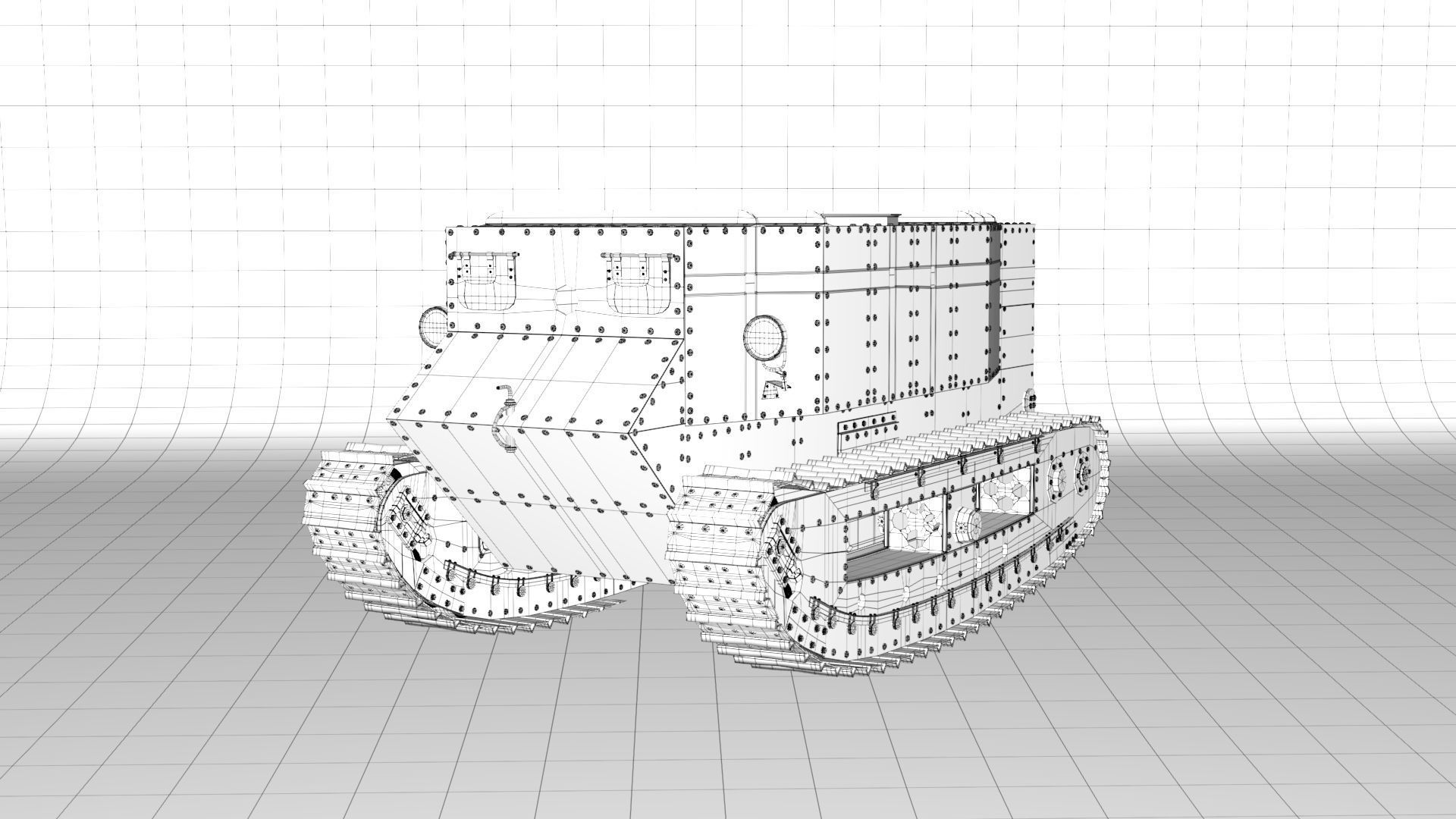 Little Willie WW1 Tank 1915 3D model_2
