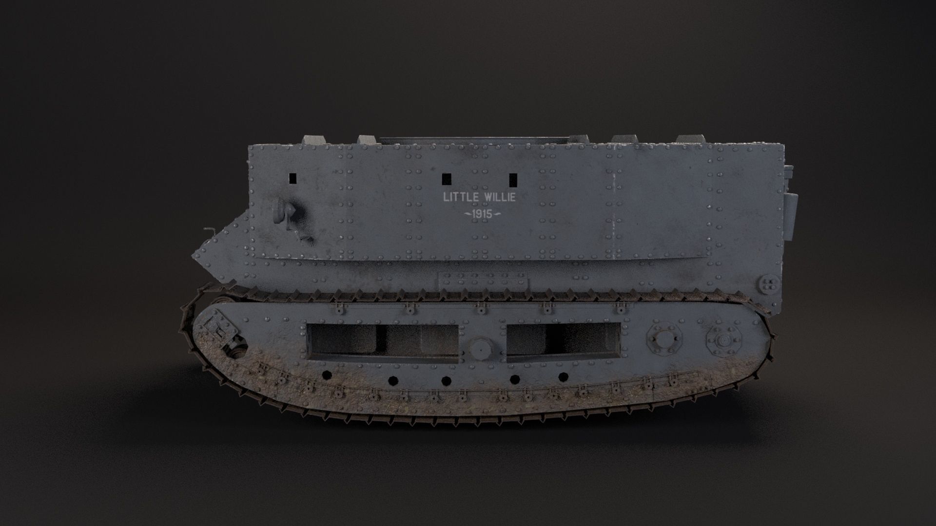 Little Willie WW1 Tank 1915 3D model_3