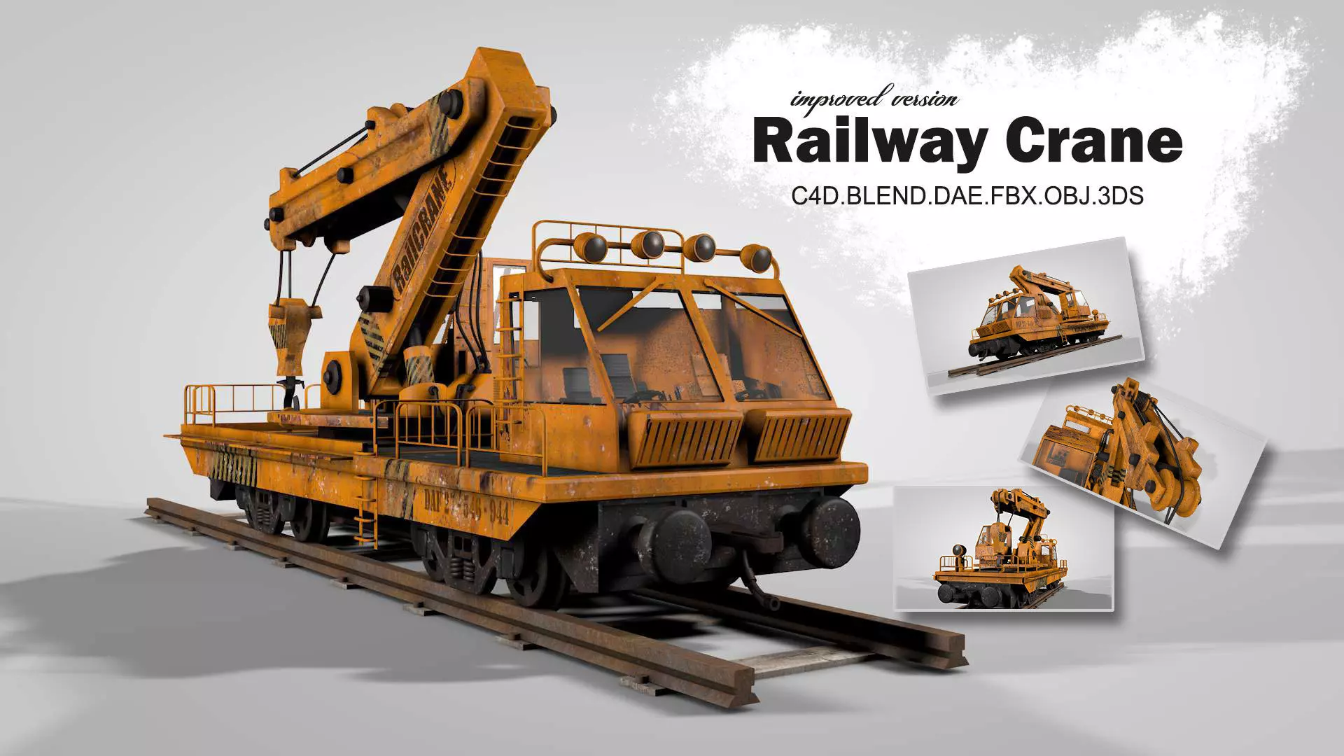 Railway Crane 3D model_0