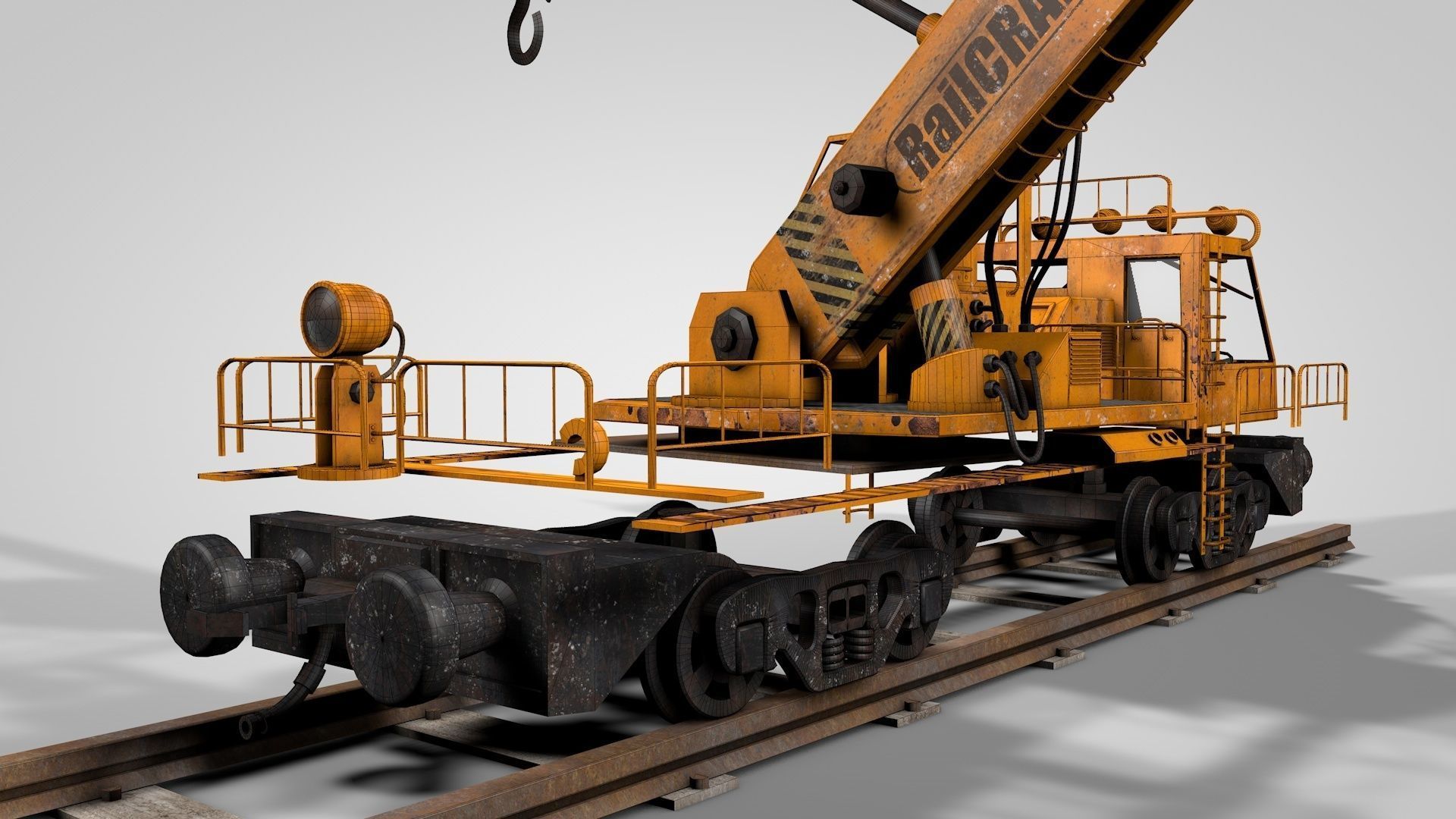 Railway Crane 3D model_23