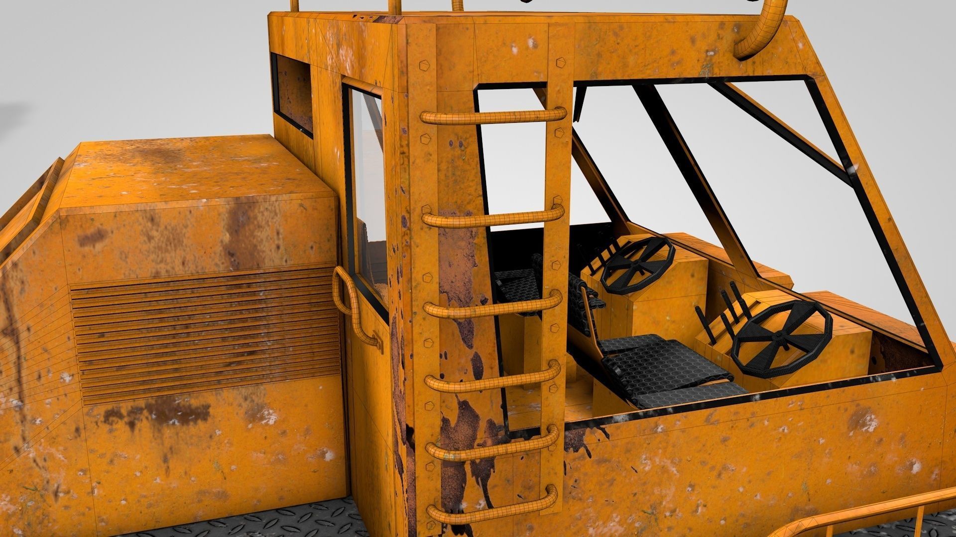 Railway Crane 3D model_21