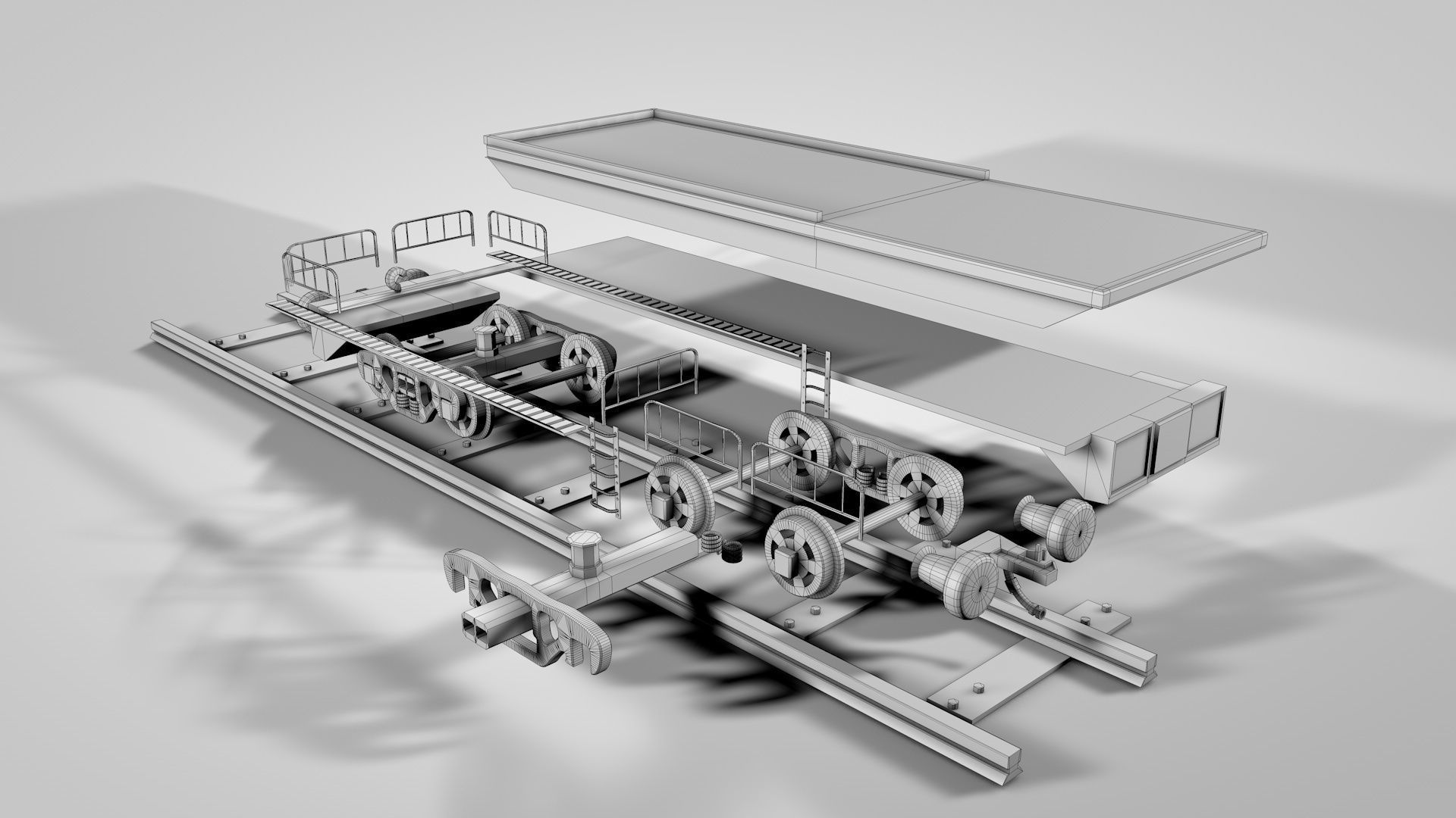 Railway Crane 3D model_14