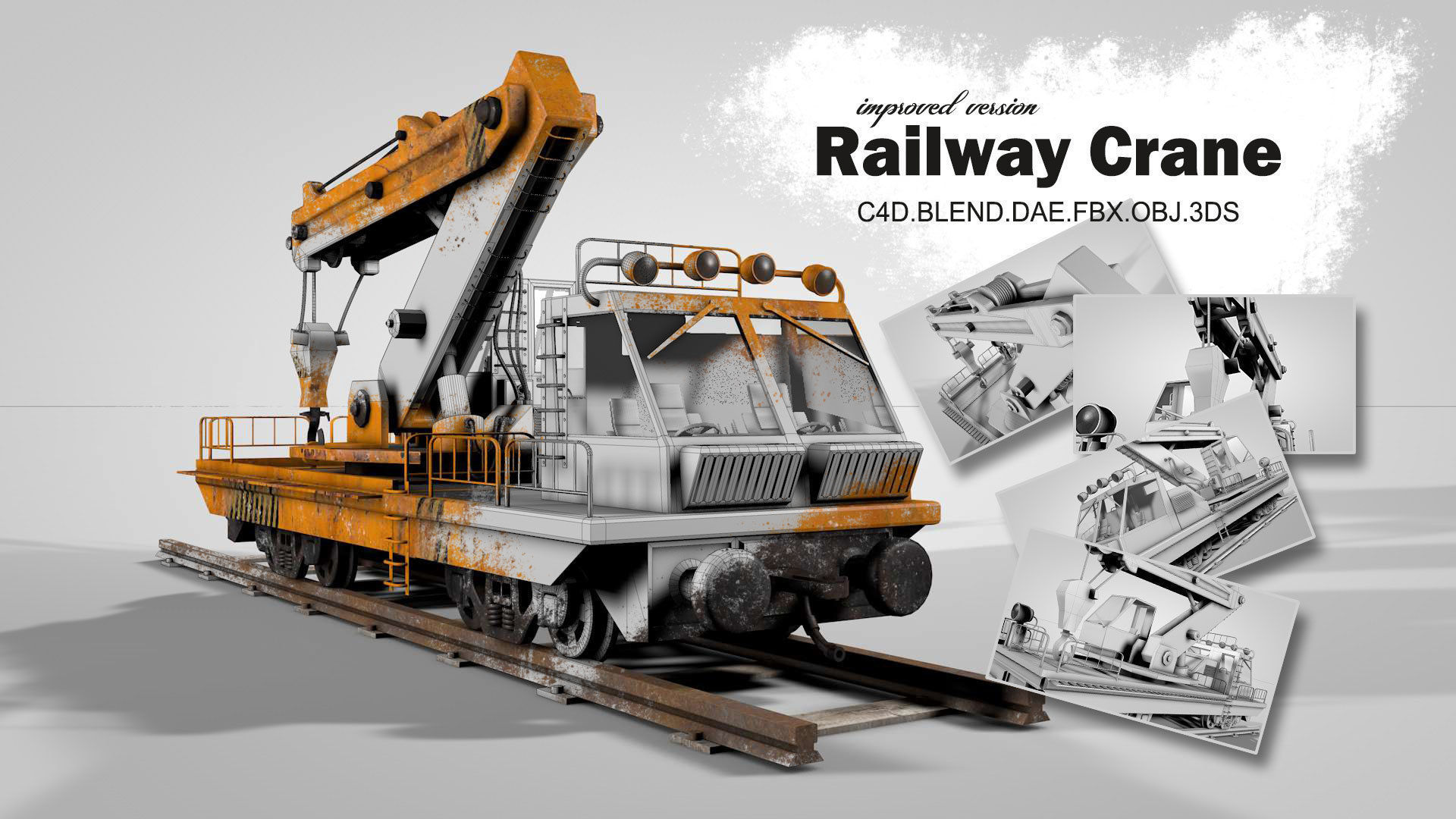 Railway Crane 3D model_1
