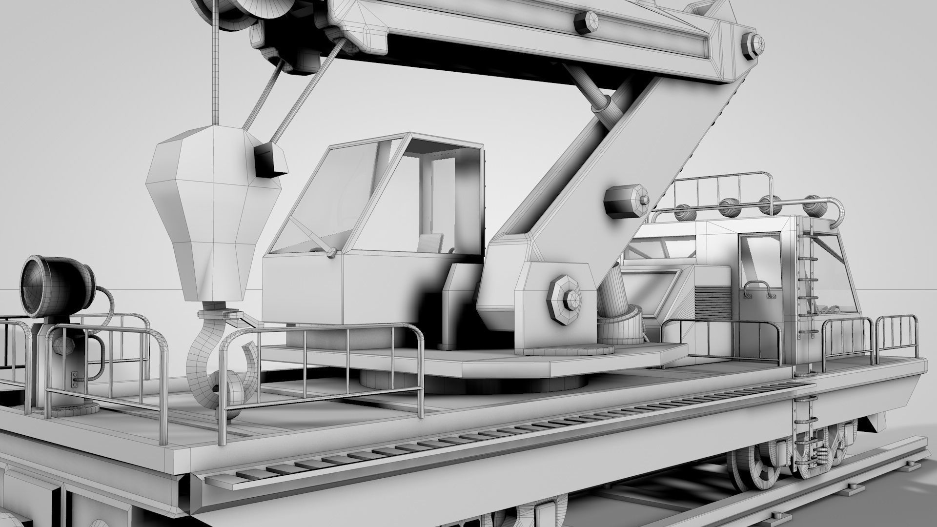 Railway Crane 3D model_7