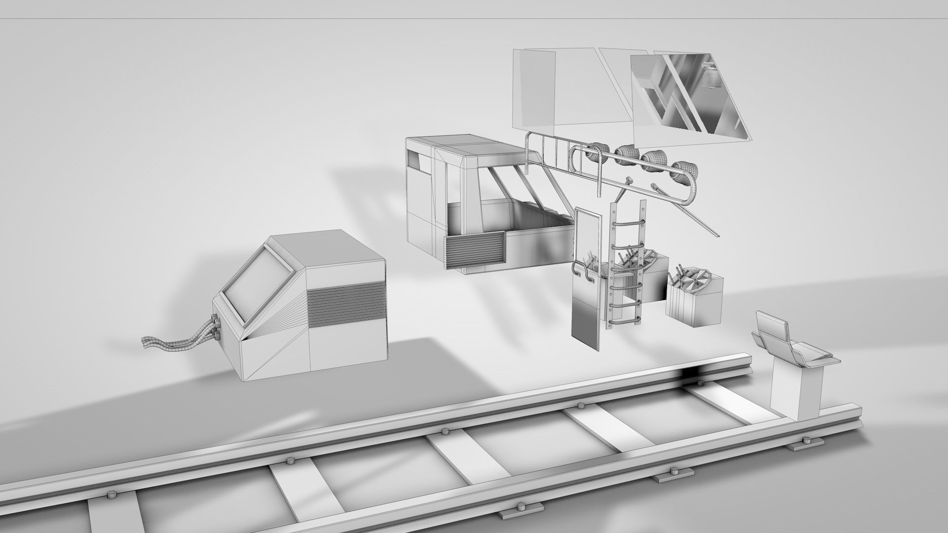 Railway Crane 3D model_15