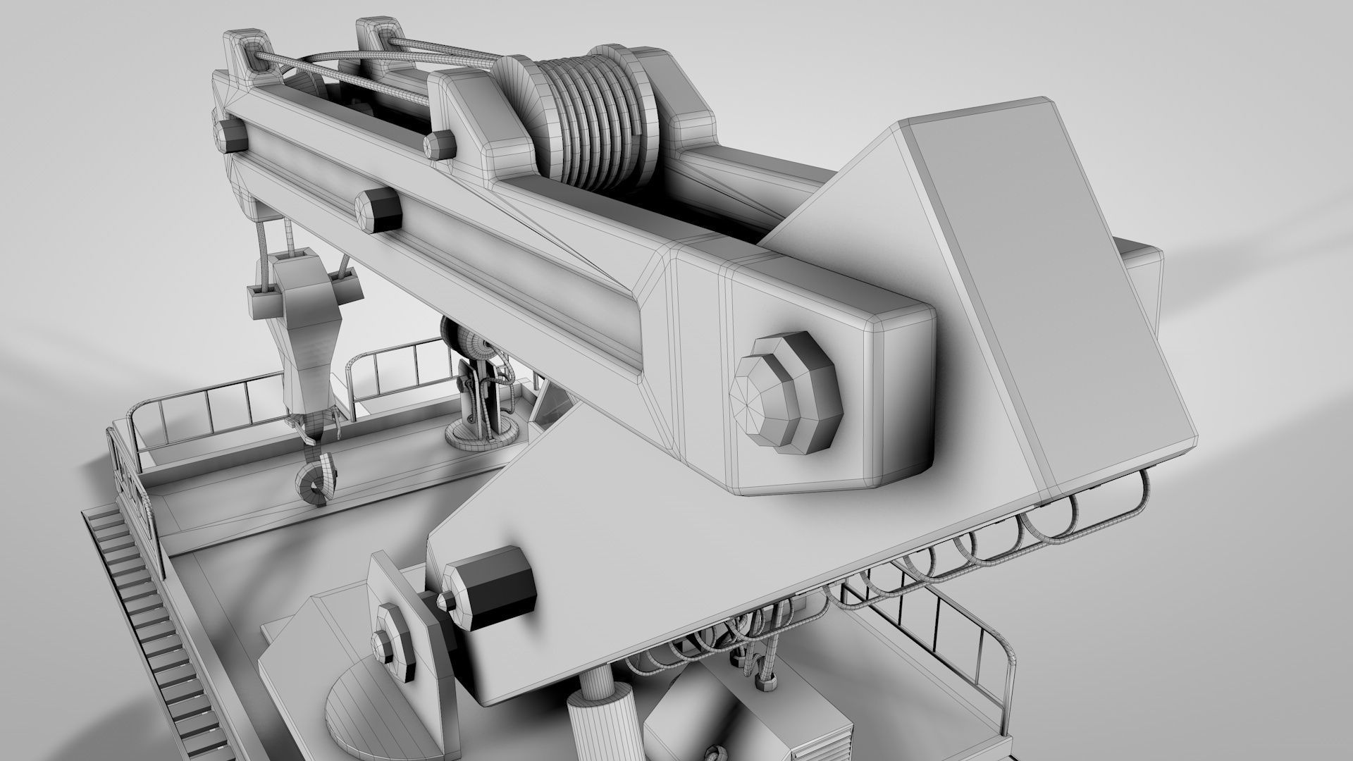 Railway Crane 3D model_12