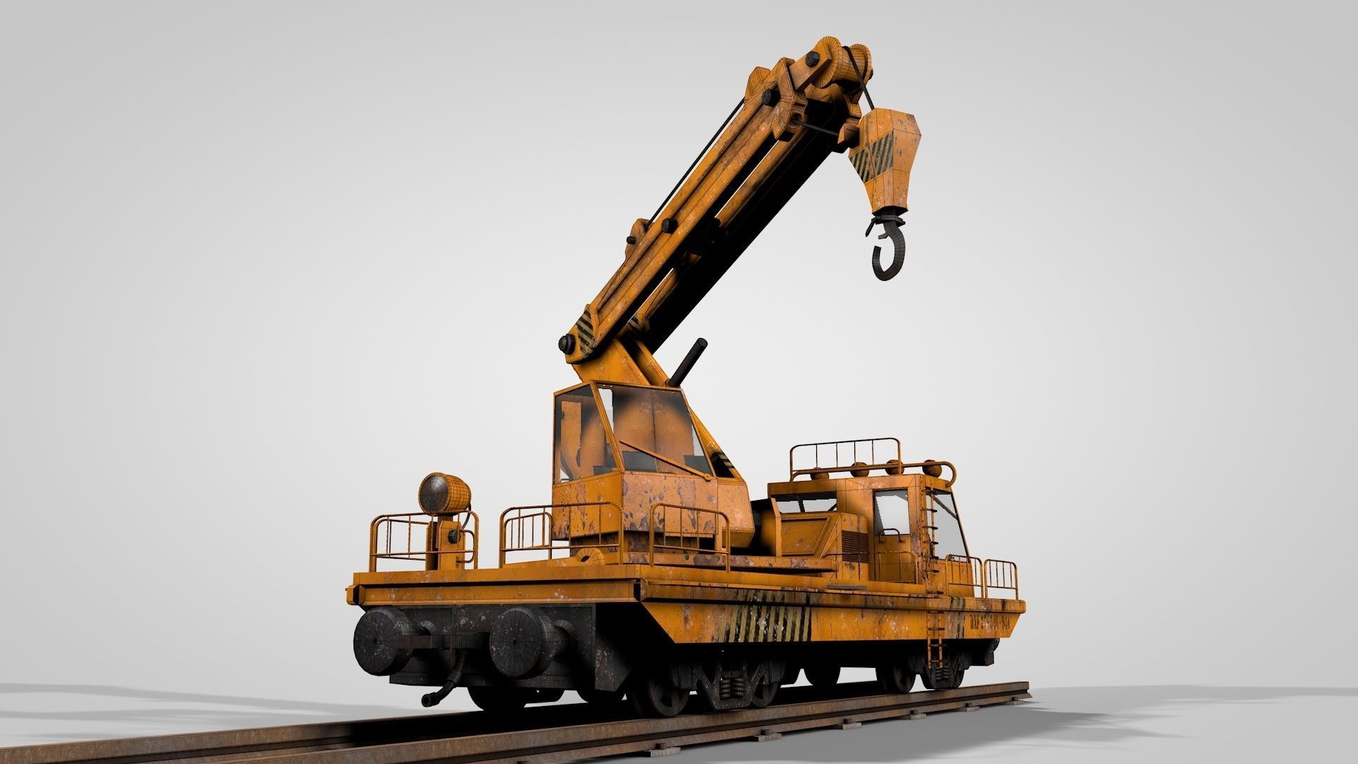 Railway Crane 3D model_19