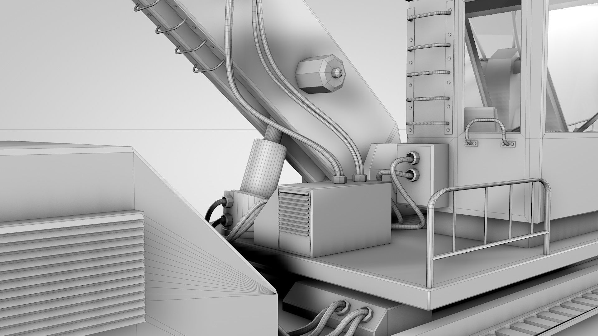 Railway Crane 3D model_11