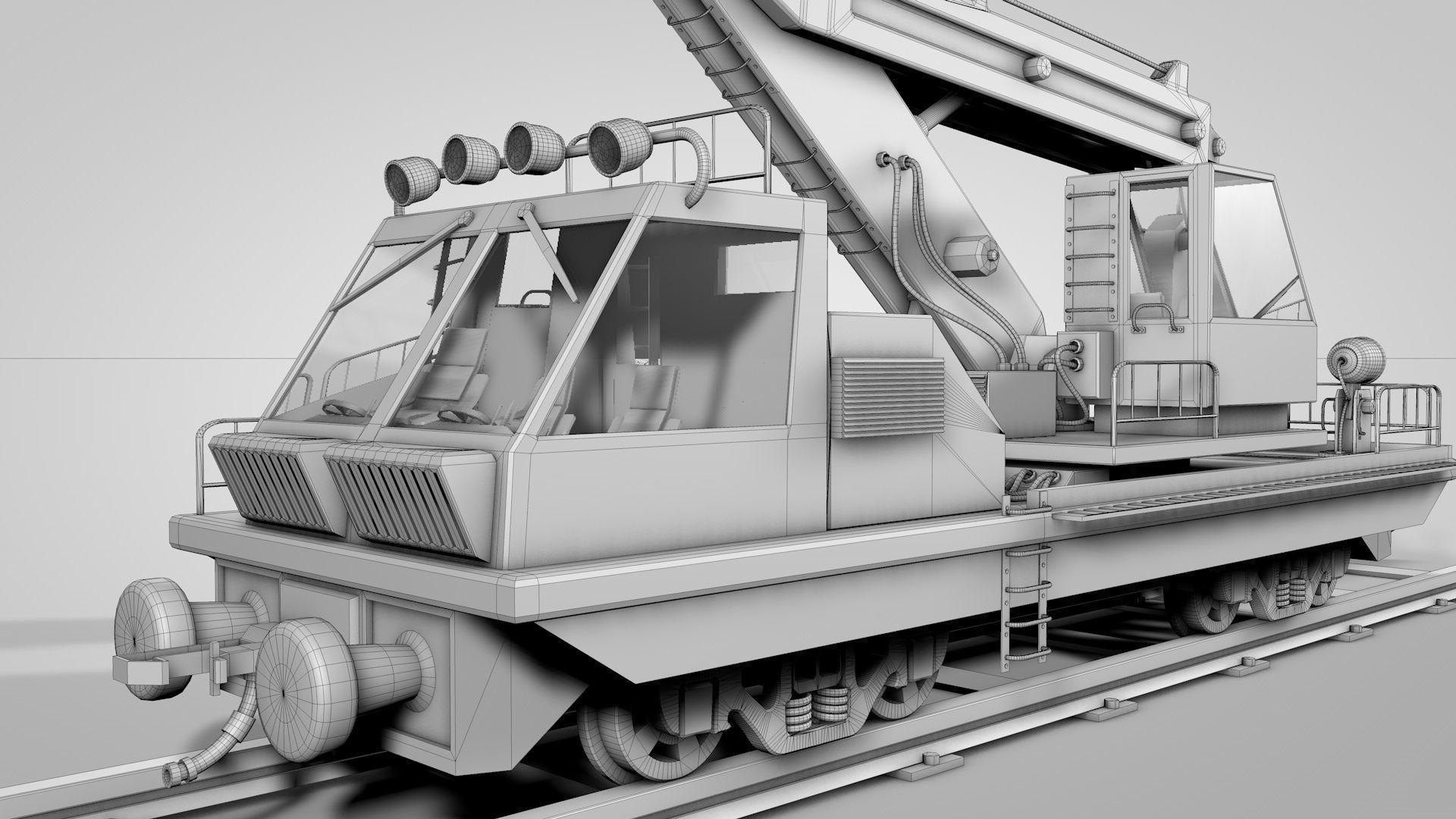 Railway Crane 3D model_6