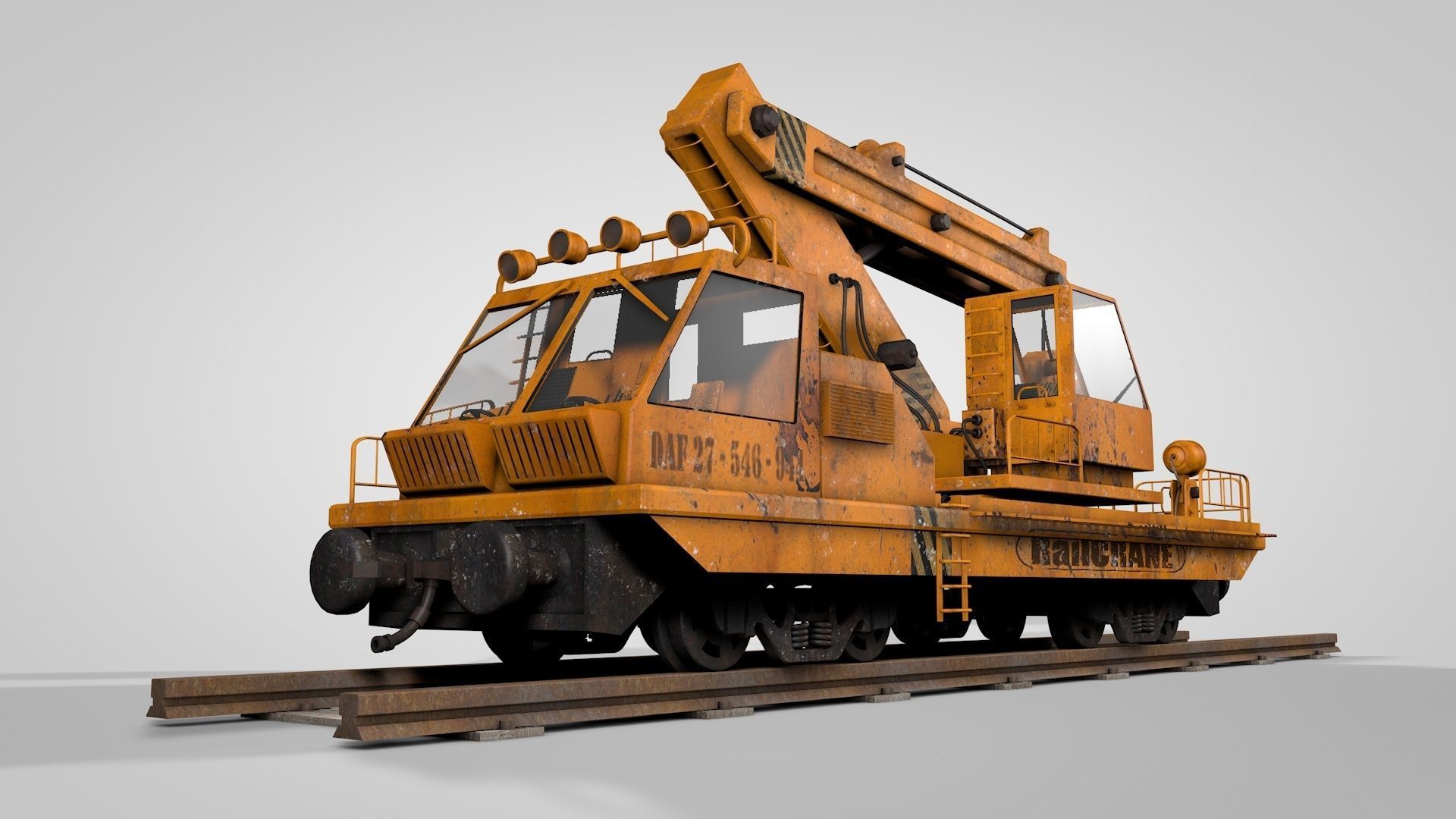 Railway Crane 3D model_2