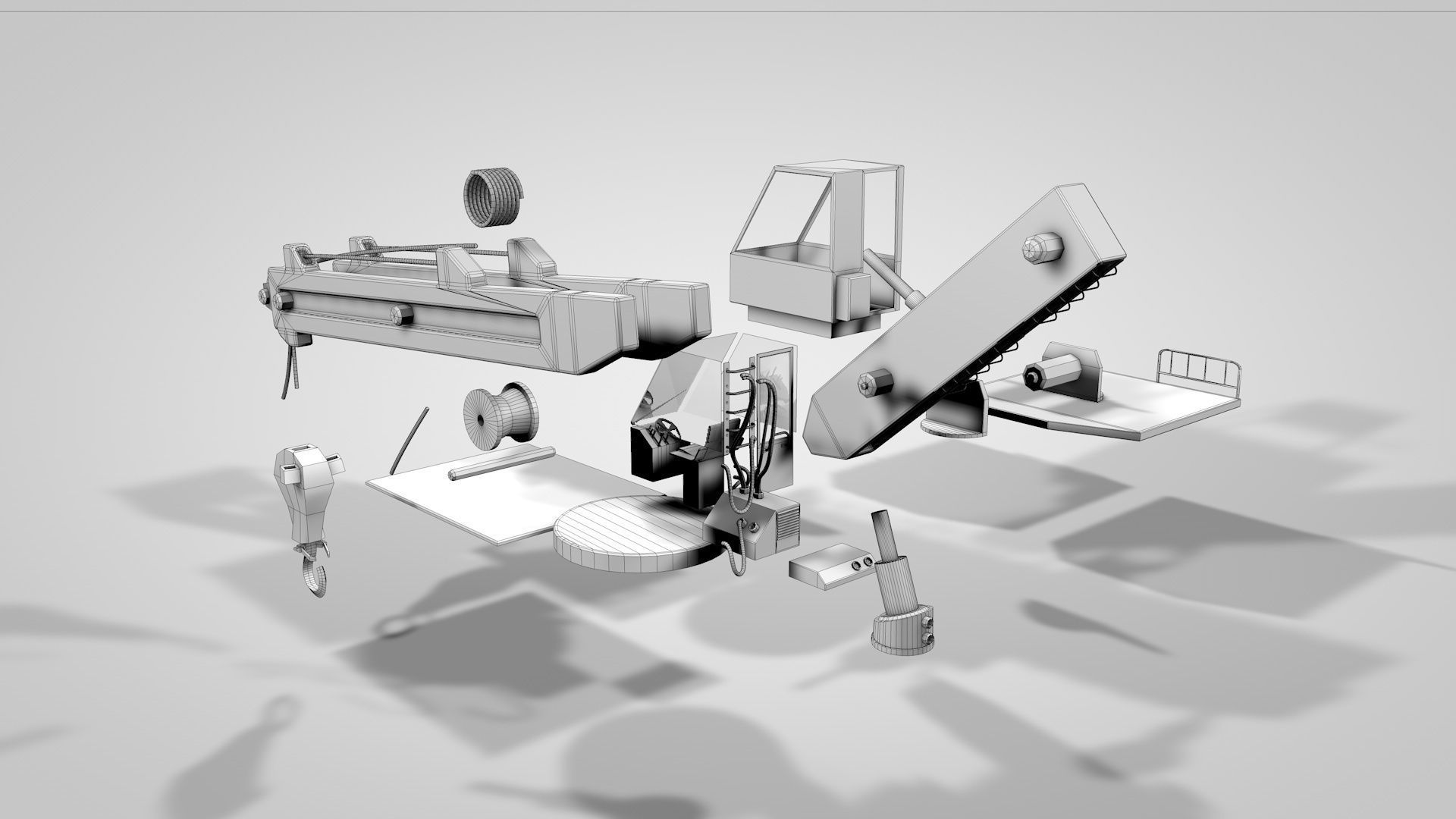 Railway Crane 3D model_16