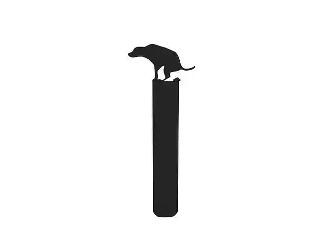 Bookmark silhouette of dog on stick 3D print model