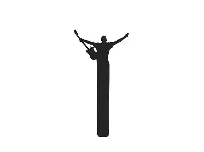 Bookmark silhouette of man holding guitar