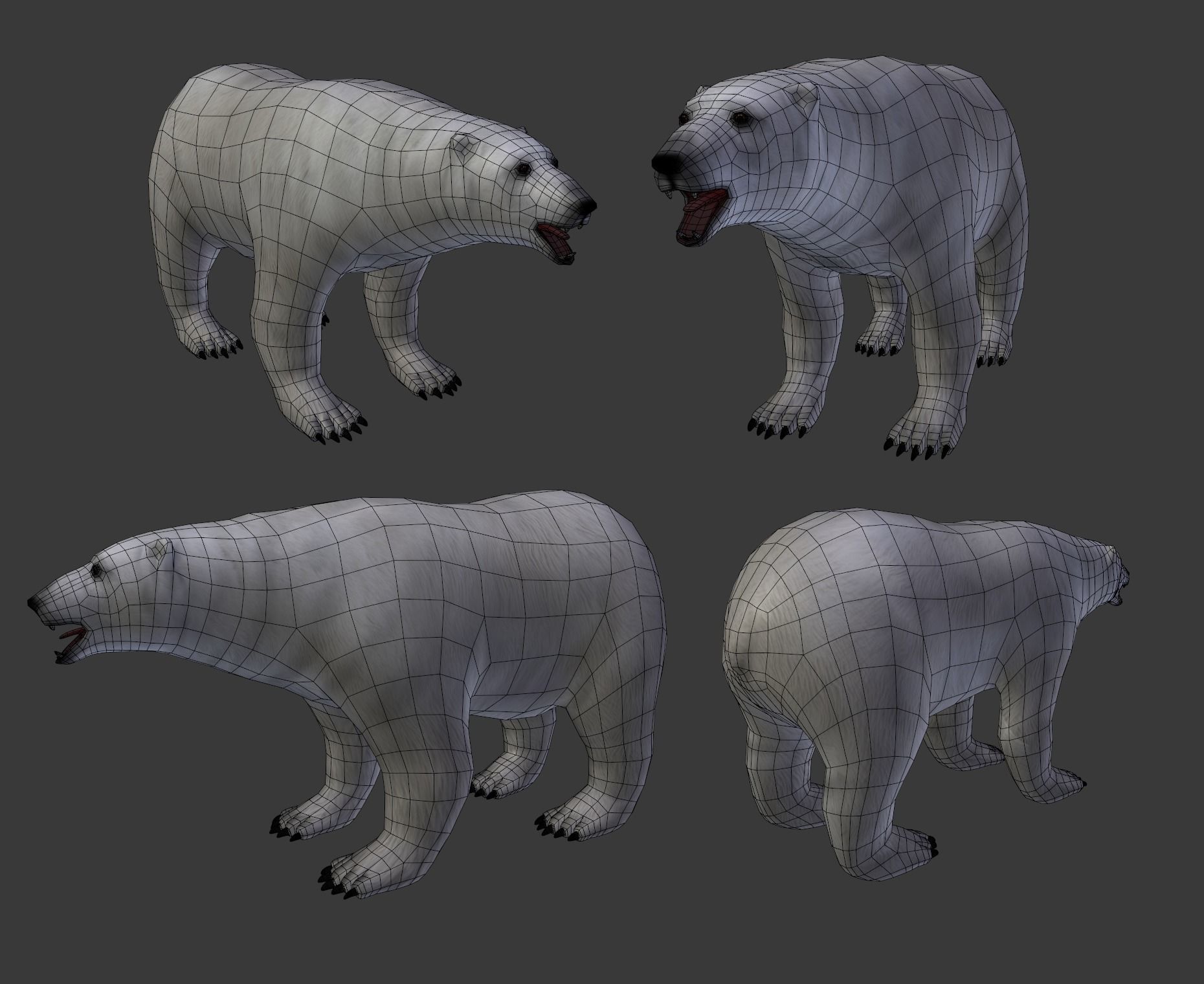 Next Gen AAA Polar Bear - high quality lowpoly game ready Low-poly 3D model_1