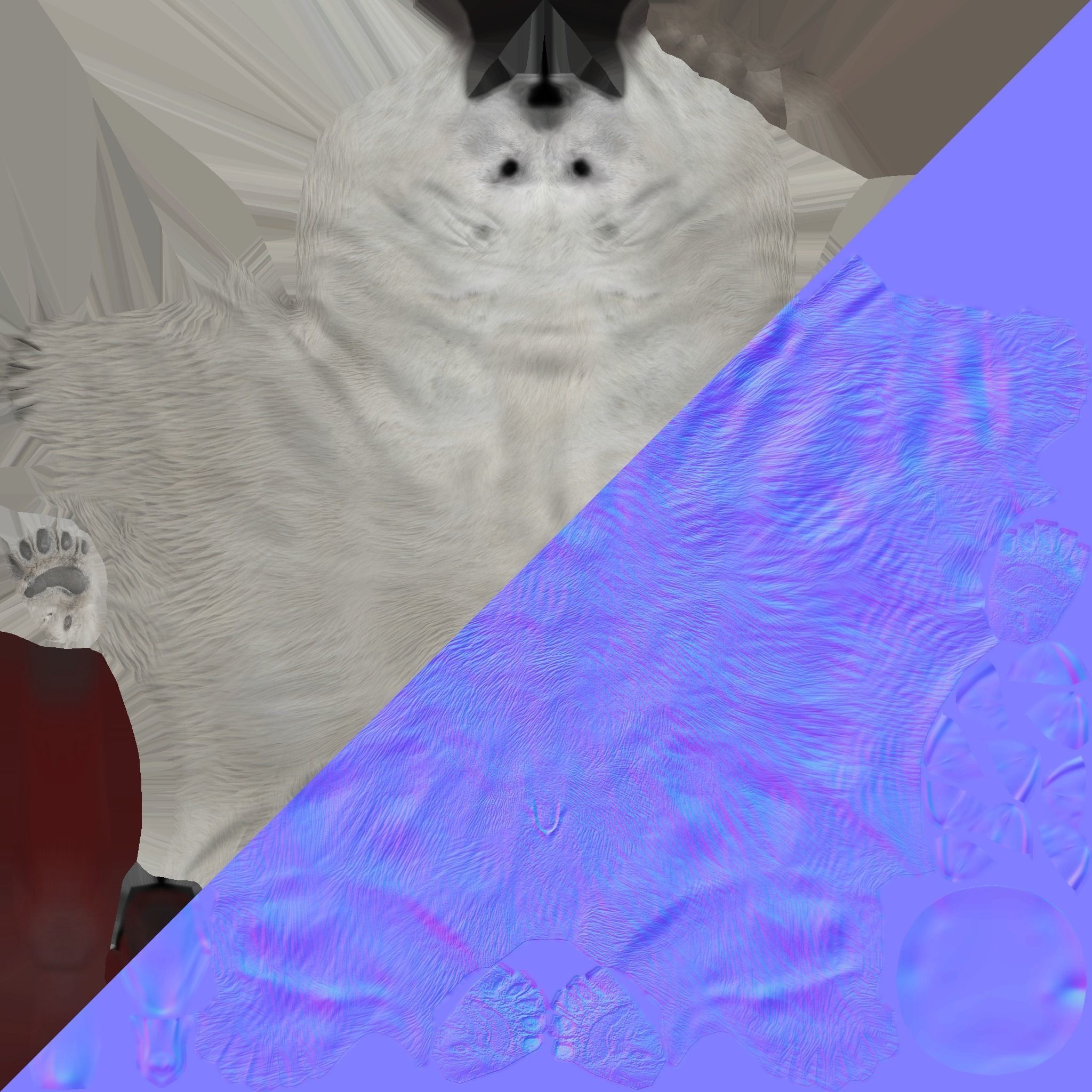 Next Gen AAA Polar Bear - high quality lowpoly game ready Low-poly 3D model_4