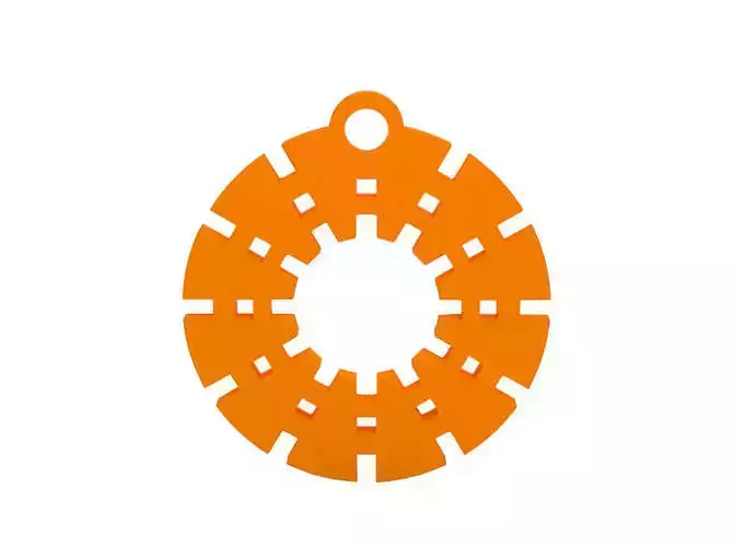 Earring orange gear symbol