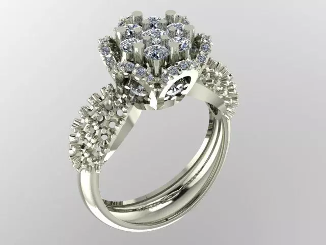 diamond engagement ring 3D print model Free 3D print model