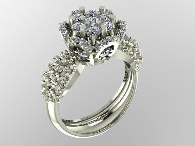 diamond engagement ring 3D print model  Free 3D print model