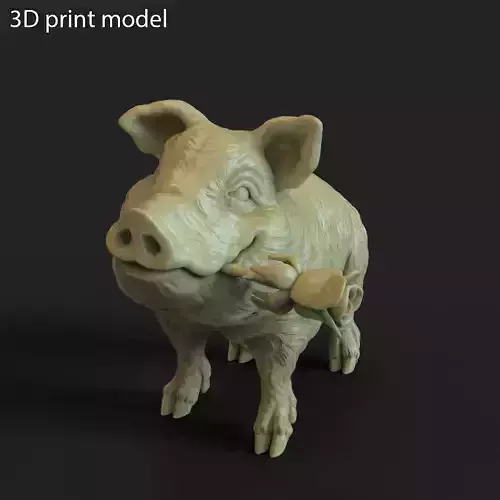 Pig vol1 Miniature figure 3D print model