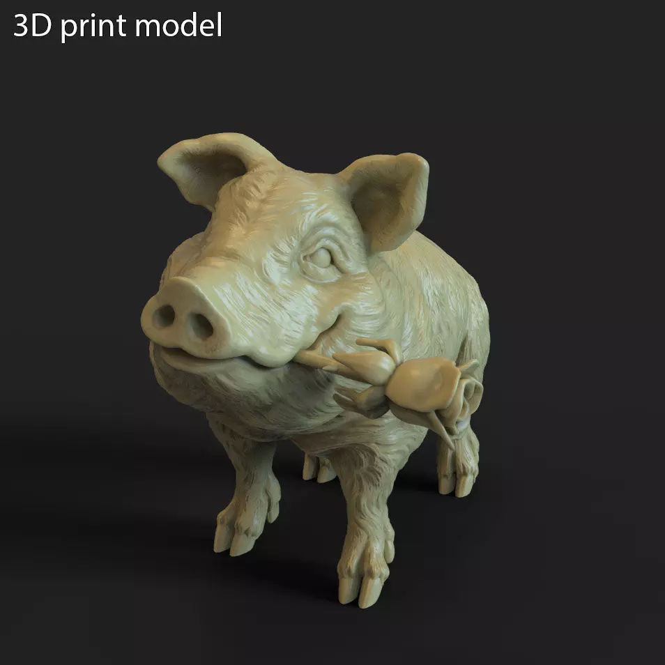 Pig vol1 Miniature figure 3D print model
